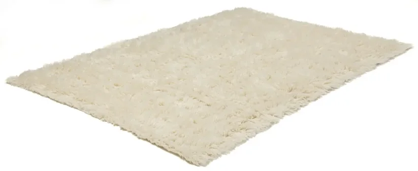 Štvorcový vlnený koberec Flokati Basic - prírodný a chlpatý 1250g/m2