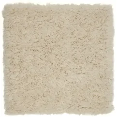 Štvorcový vlnený koberec Flokati - prírodný a chlpatý 2450g/m2