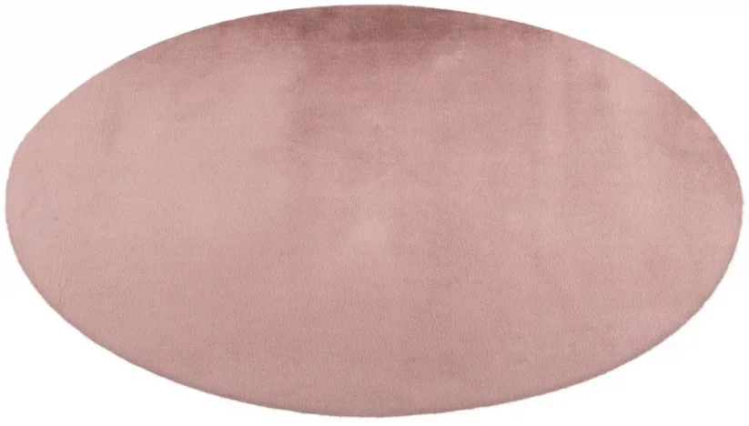 Kruhový koberec ukáže rozličné odtiene ružovej farby.