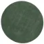 Jednofarebný zelený kruhový koberec s priemerom 200 cm.