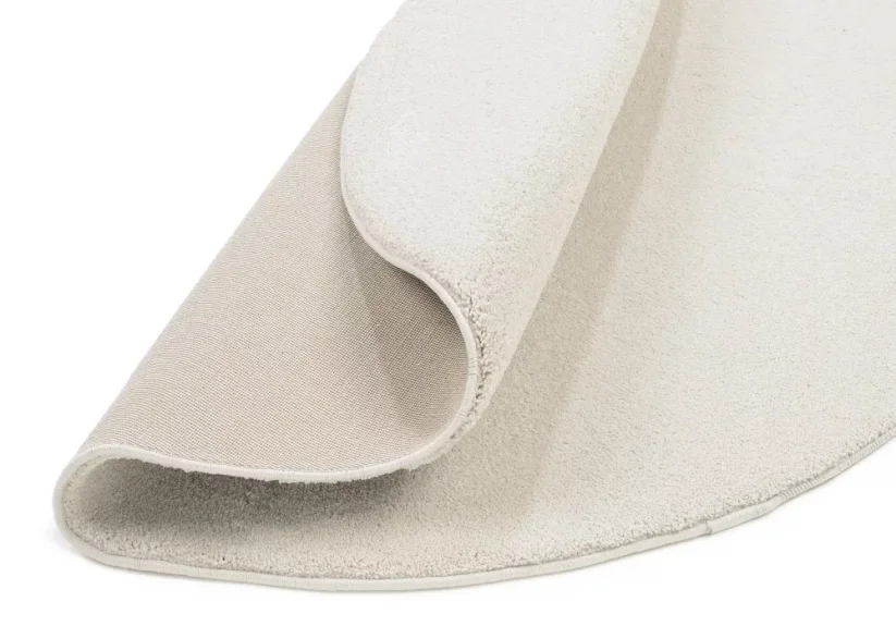 Krémovo biely kruhový koberec New - XS