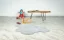Detský plyšový koberec Medvedík v striebornej farbe