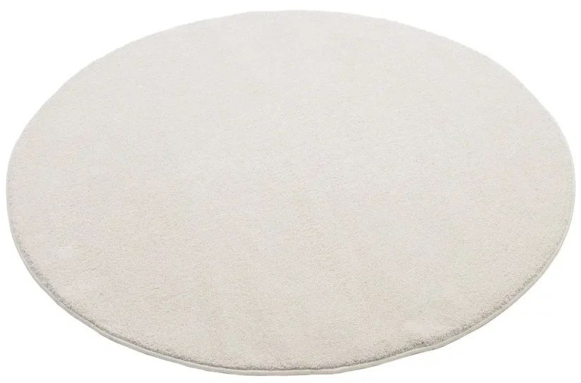 Krémovo biely kruhový koberec New - L