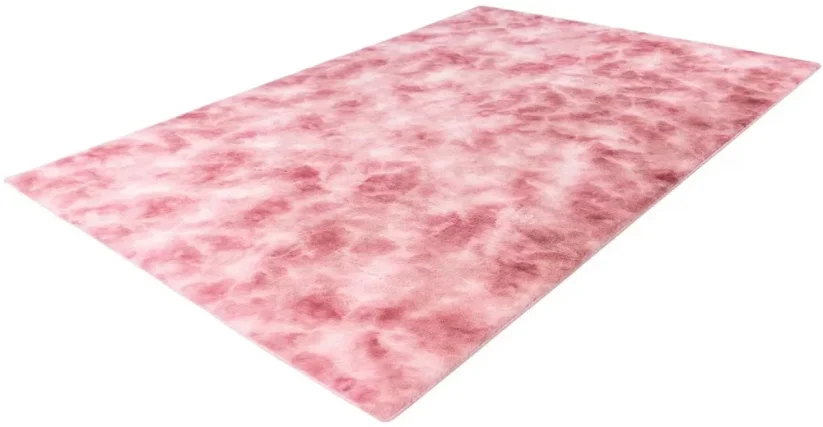 Plyšový koberec s rúžovými fľakmi - S