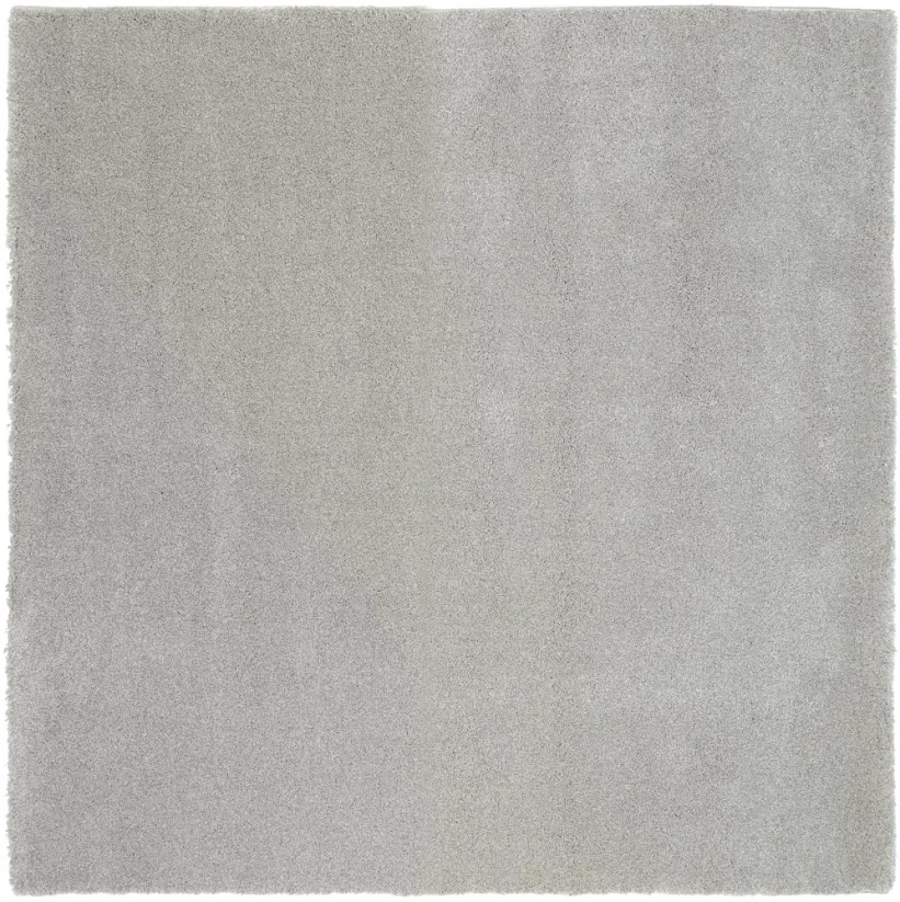 Šedý vlnený guľôčkový štvorcový koberec - M