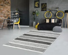Geometrický vlnený behúň k posteli Trondheim - XS