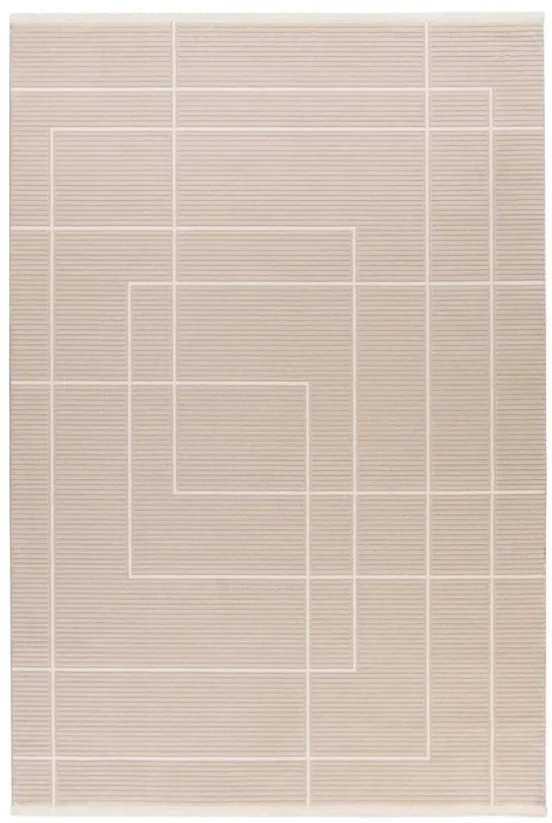 Pruhovaný koberec v béžovej farbe - M