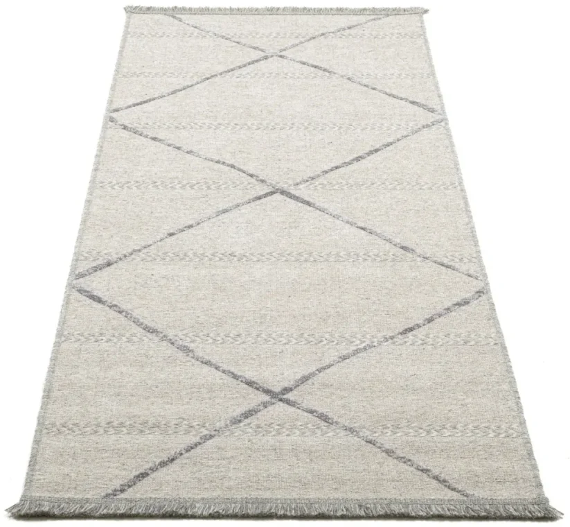 Tenký prírodný geometrický koberec Braderup - natural - SANSIBAR STYL