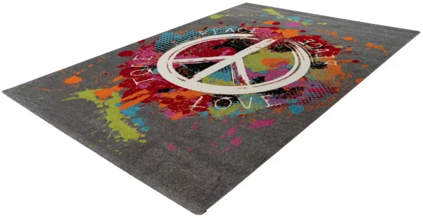 Šedý koberec Peace - XS