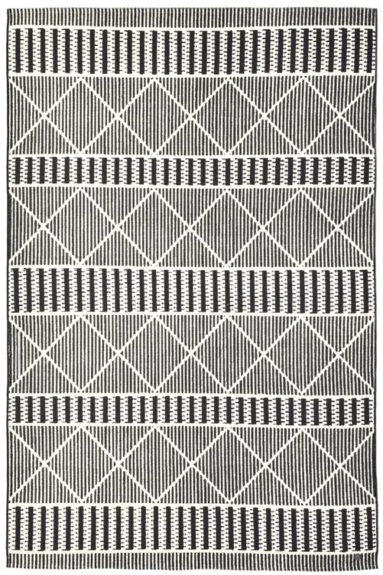 Funky Outdoor Geometric black - vonkajší koberec - TOM TAILOR