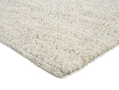 Béžový vlnený guľôčkový štvorcový koberec - M