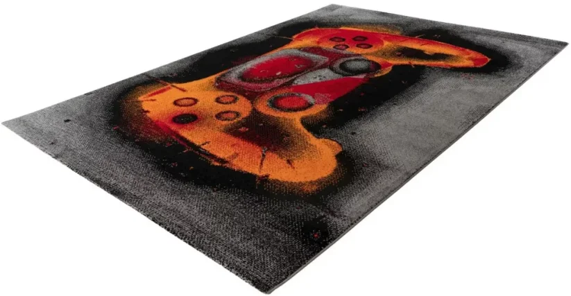 Čierno oranžový koberec PLAY - S
