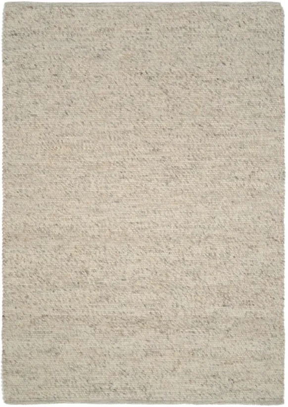 Béžový vlnený guľôčkový koberec - M