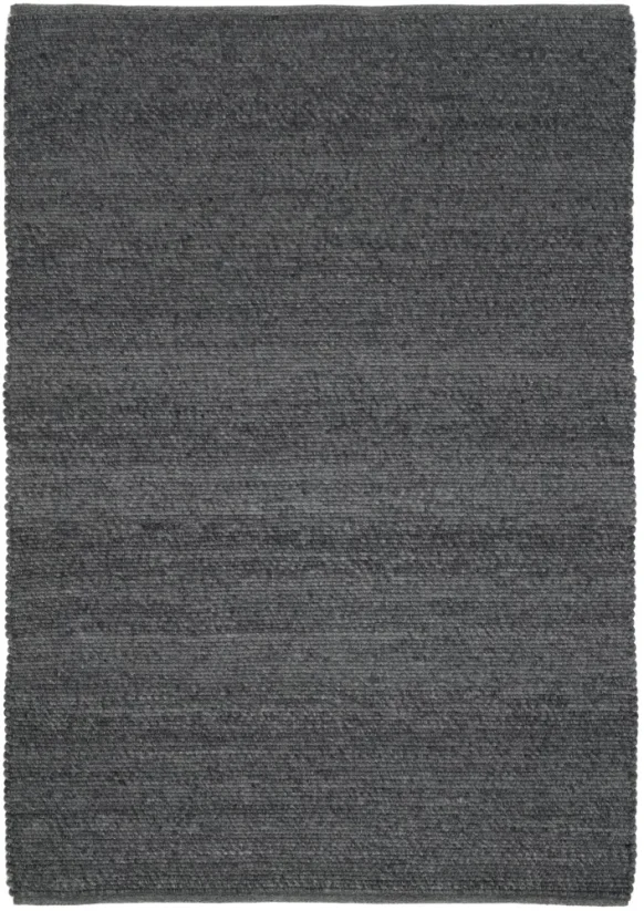Antracitový tkaný koberec s modernou guľôčkovou štruktúrou.