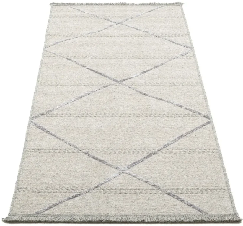 Tenký prírodný geometrický koberec Braderup - natural - SANSIBAR STYL