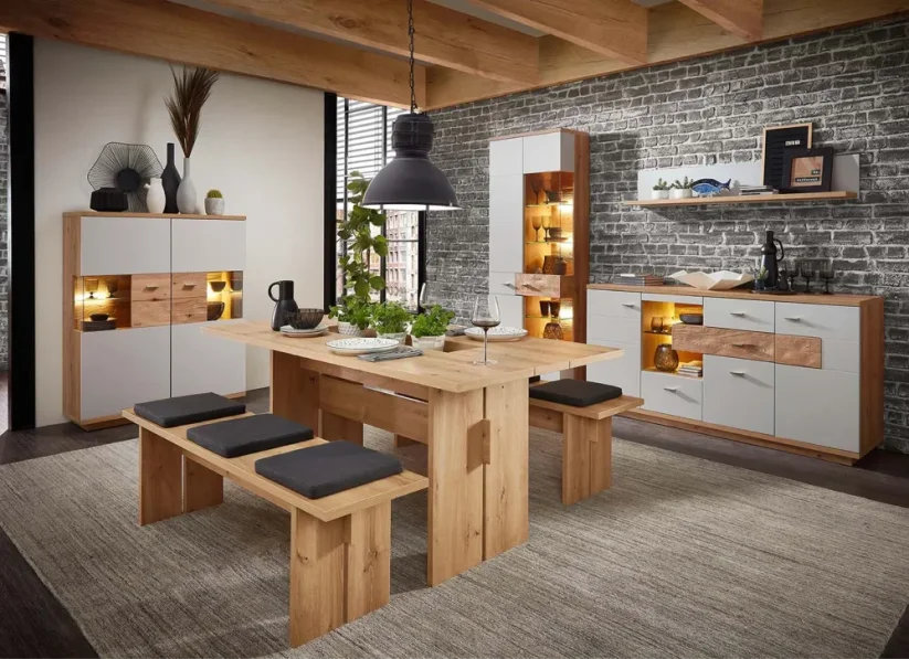 Pásikavý šedý vlnený koberec San Diego