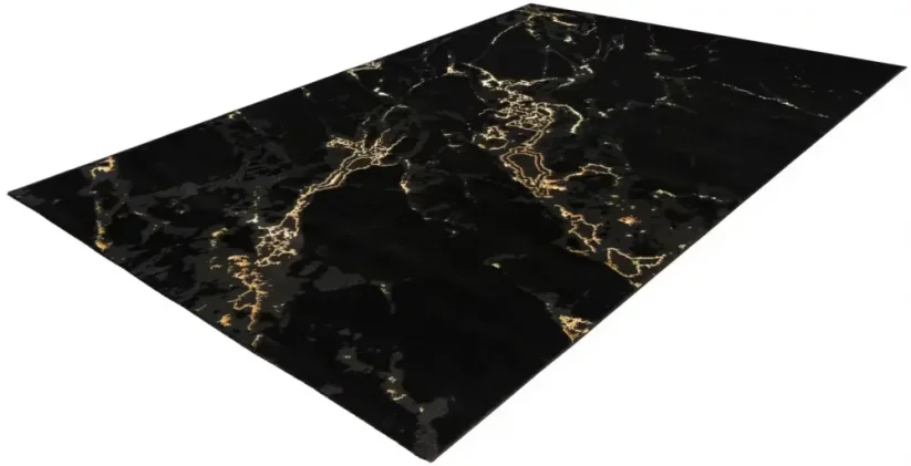 Elegantný čierny mramorovaný koberec - S