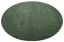 Dvojmetrový kruhový koberec v zelenej farbe.