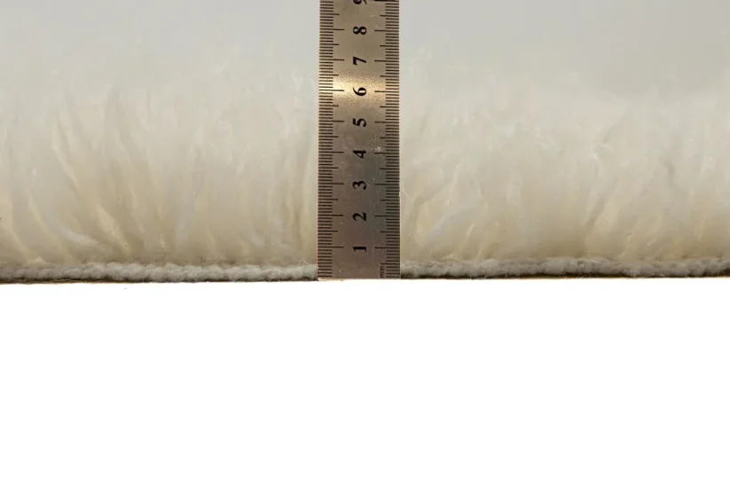 Štvorcový vlnený koberec Flokati Basic - prírodný a chlpatý 1250g/m2