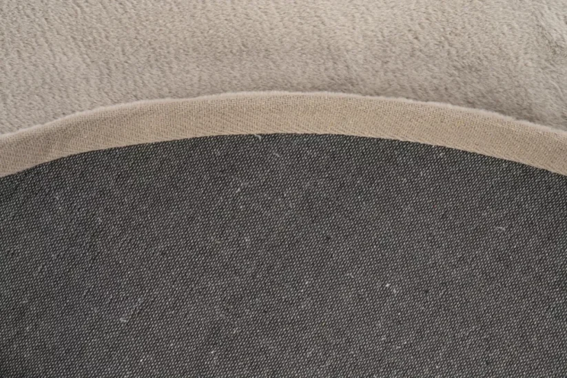 Chlpatý taupe okrúhly koberec RAJ - S