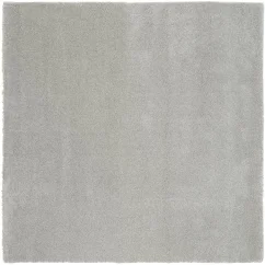 Šedý vlnený guľôčkový štvorcový koberec - M