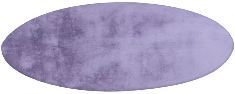 Chlpatý fialový okrúhly koberec RAJ - S
