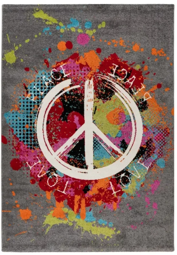 Šedý koberec Peace - S