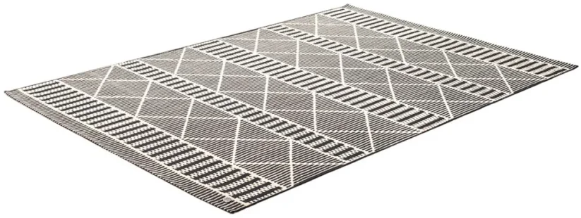 Funky Outdoor Geometric black - vonkajší koberec - TOM TAILOR
