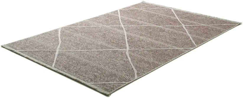 Tenký prírodný geometrický koberec Braderup - naturálne červený - SANSIBAR STYL